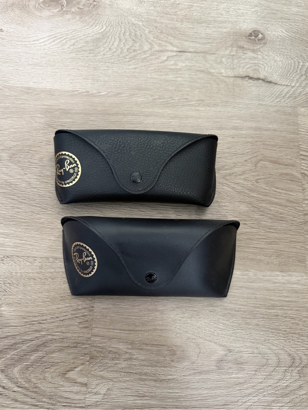 Lot of 2 Ray-Ban Sunglasses Cases Black Pebbled & Smooth Replacement Bundle